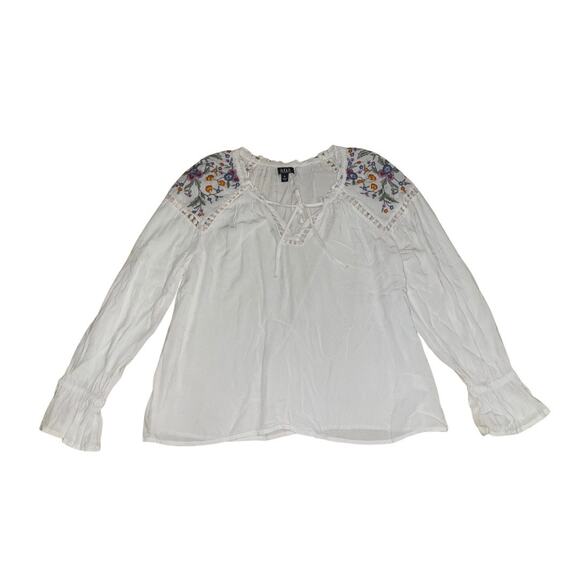 a.n.a A new approach embroidered floral peasant Blouse boho Size medium - Picture 1 of 4